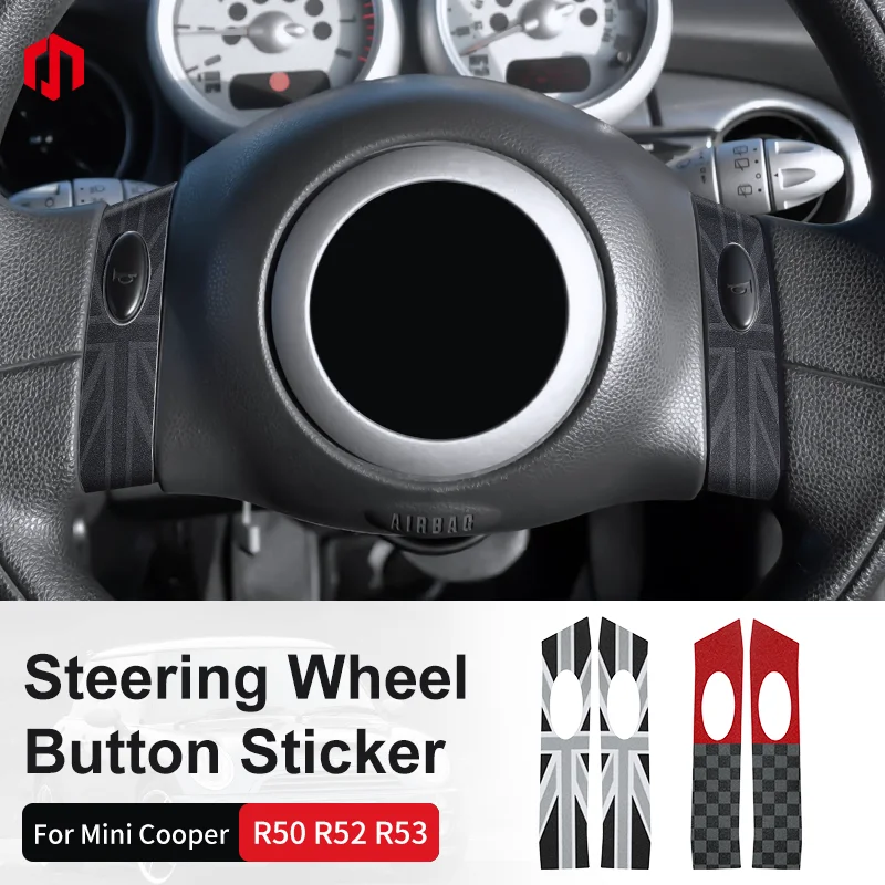 Steering Wheel Button Sticker For Mini Cooper Hatchback One S R50 R52 R53 2002-2008 Car Interior Decoration Accessories