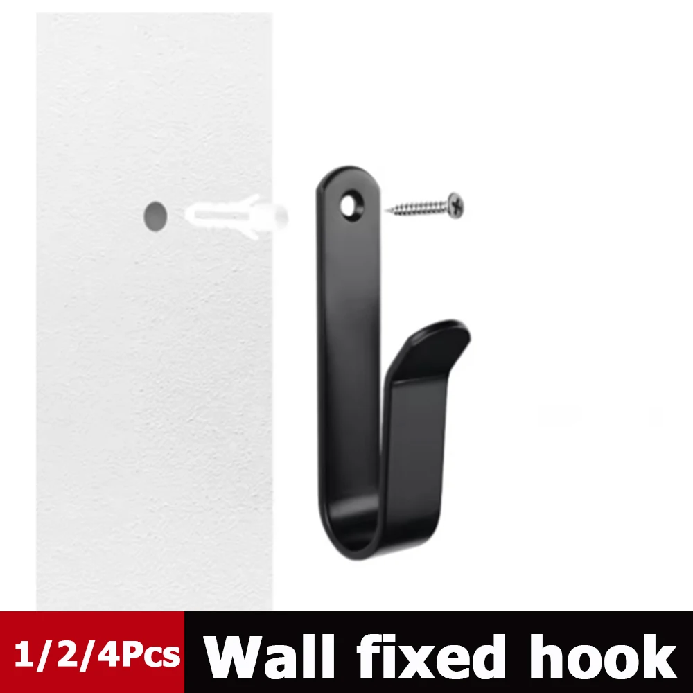 1/2/4Pcs Strong Bearing Capacity Wall Coat and Hat Hook High Hardness Rust-resistant  Storage  Anticorrosion Cold Rolled Steel