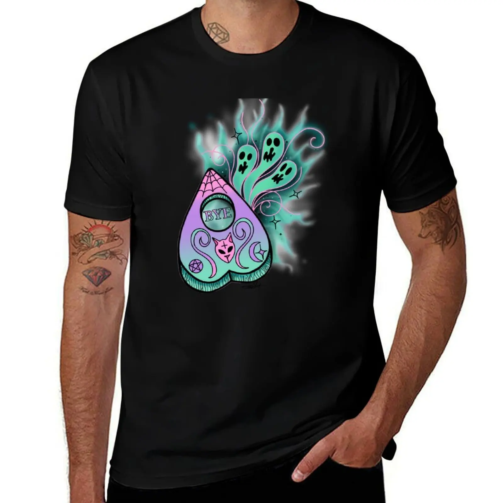 Pastel ouija planchette T-Shirt Large Size Casual Tee Shirt T-Shirt