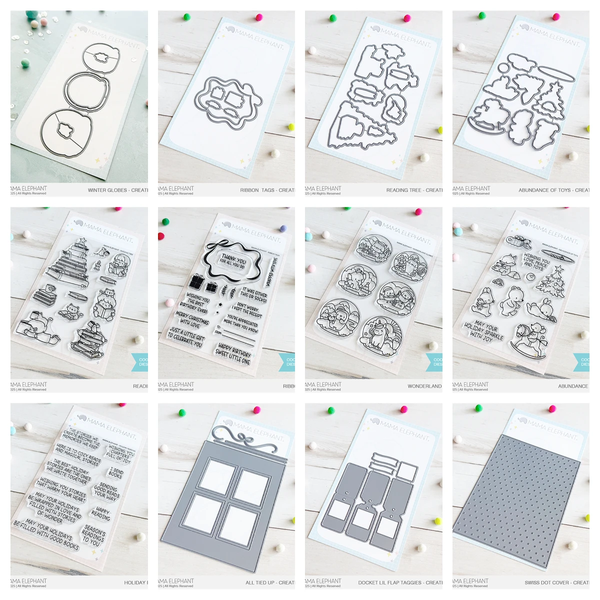 

2025 October New Christmas Docket Lil Flap Taggies Reading Tree Metal Cutting Dies and Stamp for DIY Scrapbook Photo Album Handm