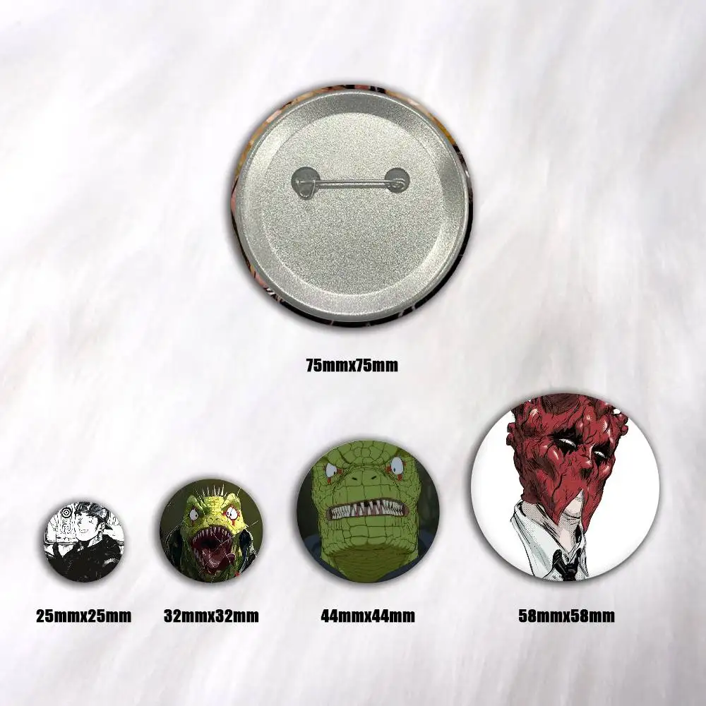 A-Dorohedoro Cartoon Round Brooches On Backpack Jacket Acrylic Button Pins Collection Gifts