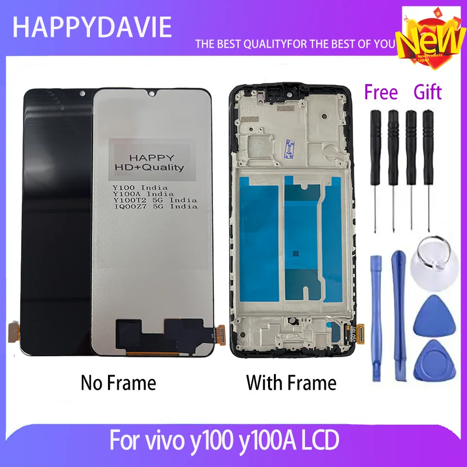 TFT / Oled 6.38 Inch Black For Vivo Y100A Vivo Y100 V2239 LCD Display Touch Screen Digitizer Assembly Replace / With Frame