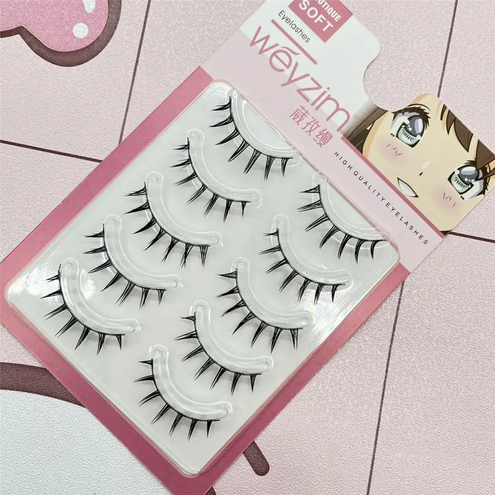 

5 Pairs Pack Japanese Cosplay False Eyelashes Dramatic Thick Wet Spiky Lashes Faux Mink Manga Anime Lashes for Women