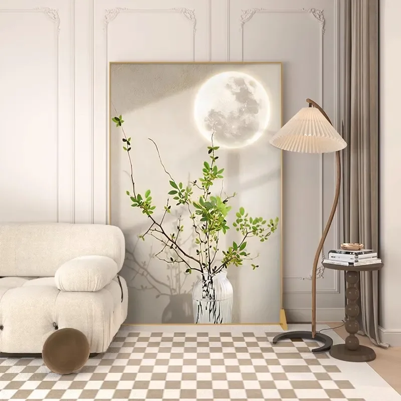 for Nordic Cream Style Home Screen Partition Living Room Mobile Blocking Modern Simple Green Plant Entrance Aluminum Alloy