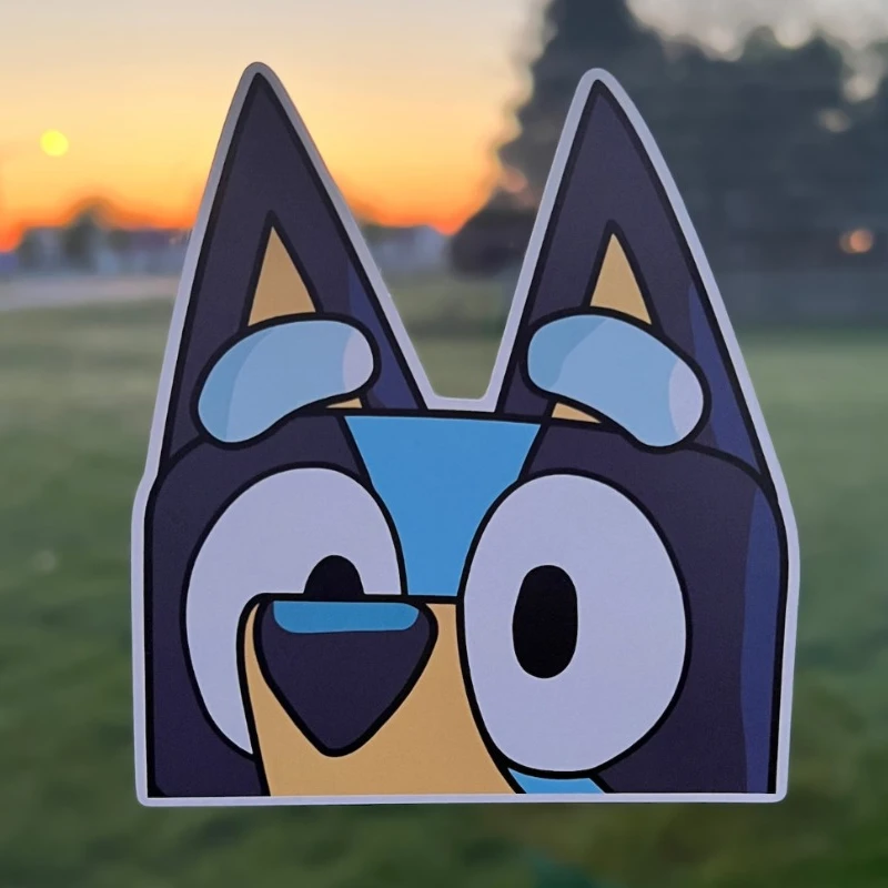 Bluey Stickers Blue Dog Cartoon Car Window Sticker Decoration Motorcycle Bedroom Creative Personality Sticker Gift Toys