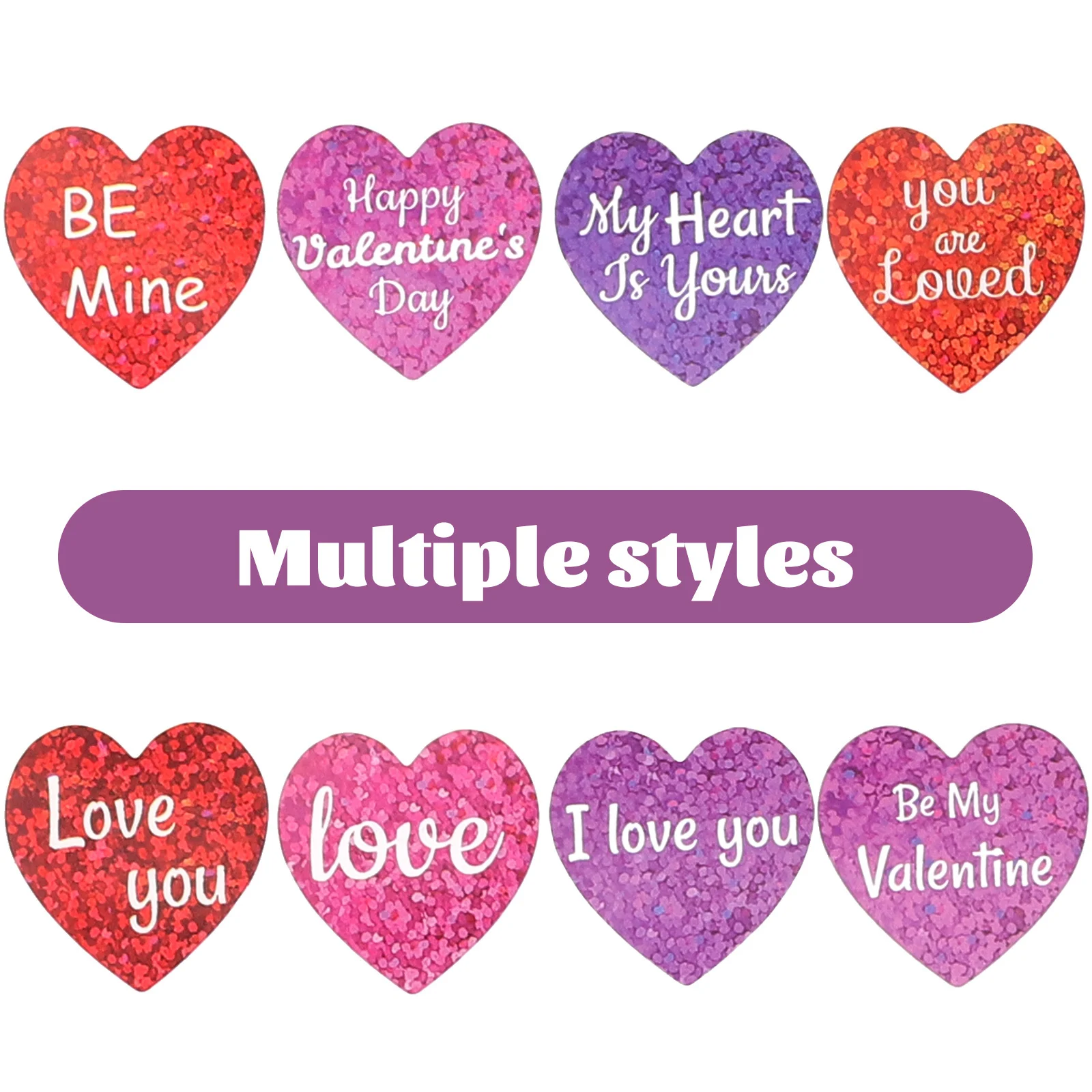 

5 Rolls Heart Shape Valentine Packaging Stickers Self Adhesive Sealing Stickers for Gift Boxes Envelopes Party