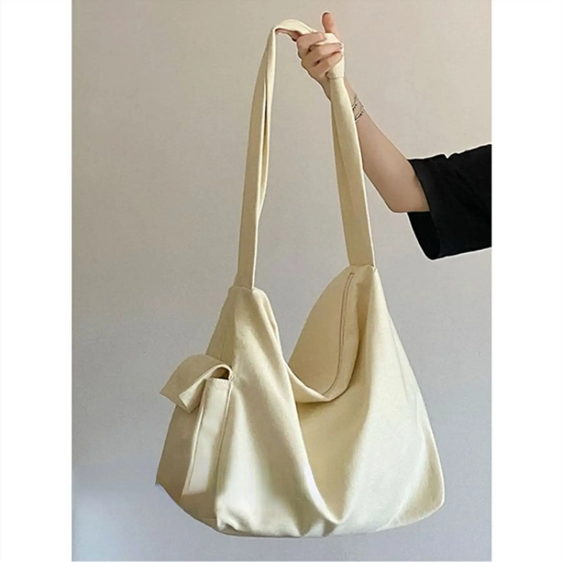 Tote Bag in tela per donna e uomo borsa a tracolla grande nera Beige borsa a tracolla femminile per donna da viaggio Casual Multi-Bag