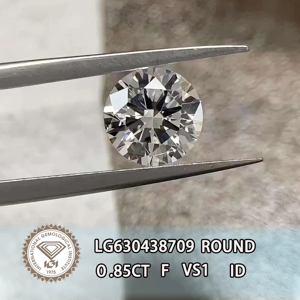 Lab Grown Diamonds 0.85 CT F Color VS1 Clarity IGI Certified Round cut CVD HPHT Loose Diamonds for Custom Diamond Jewelry