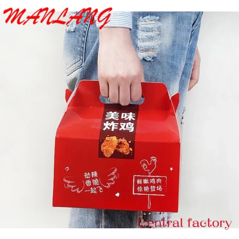 CustomCustom Printed Fried French Chips Paper Box Restaurant Roast Chicken Fast Food Packaging