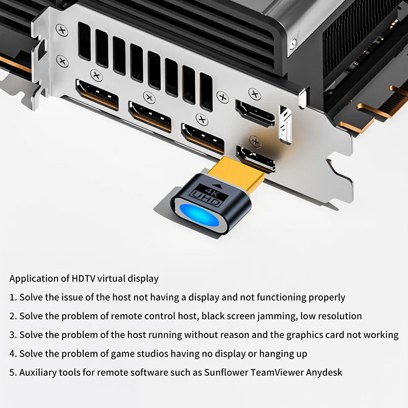 4k 60hz pc placa gráfica trocador display virtual para portátil desktop gpu ferramentas de teste testador acessórios estúdio jogos