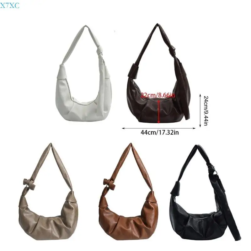 X7XC Womens Bag Large Capacity Shoulder Bag Dumplings Bag PU Leather Crossbody Bag