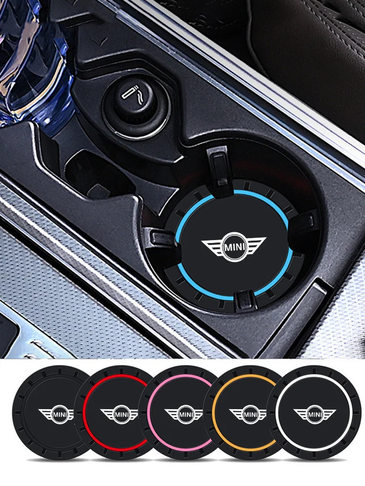 Car Anti Slip Mat Coaster Auto Water Cup Slot Pad Accessories For MINI Cooper One JCW R56 Countryman Clubman R50 R53 R55 R56 R58