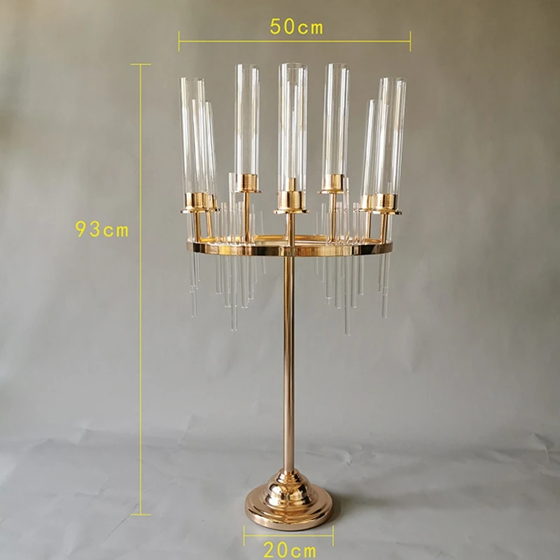 4pcs 9 Heads Metal Candlestick Holders Stands Wedding Table Centerpieces Flower Vases Road Lead Party Decoration