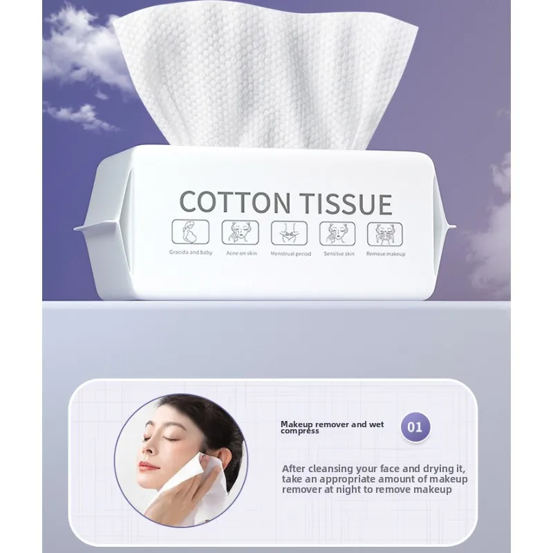 Wegwerp gezichtshanddoek, 100 stuks/pak puur katoen dik katoen zachte handdoek, gezichtsreiniging, make-up verwijderen en extractietype