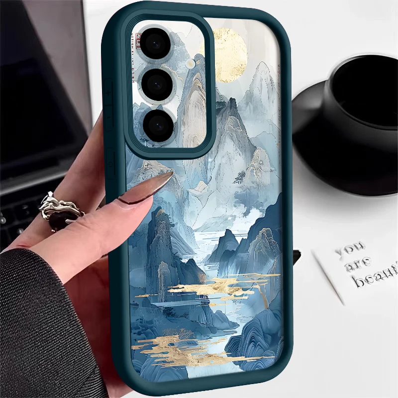 Berglandschaftsmuster Hülle für Samsung Galaxy S26 S25 S24 S23 Ultra S22 S26 Plus S25 Edge S24 S21 FE Weiche TPU Handyhülle