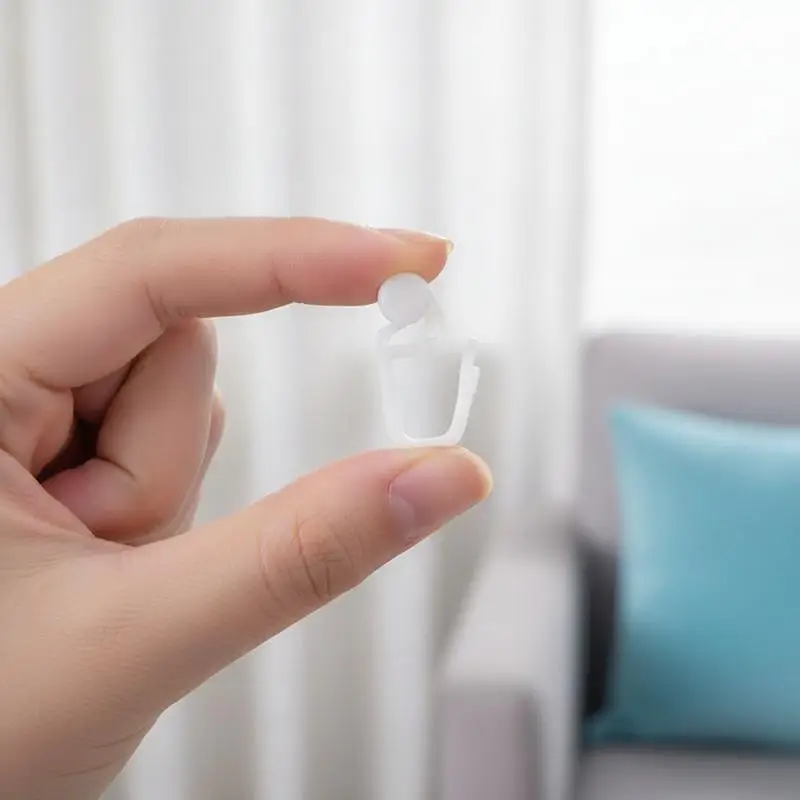 Curtain Track Hooks White Commercial Grade Plastic Smooth Gliding for Home Hotel Curtain Hanging