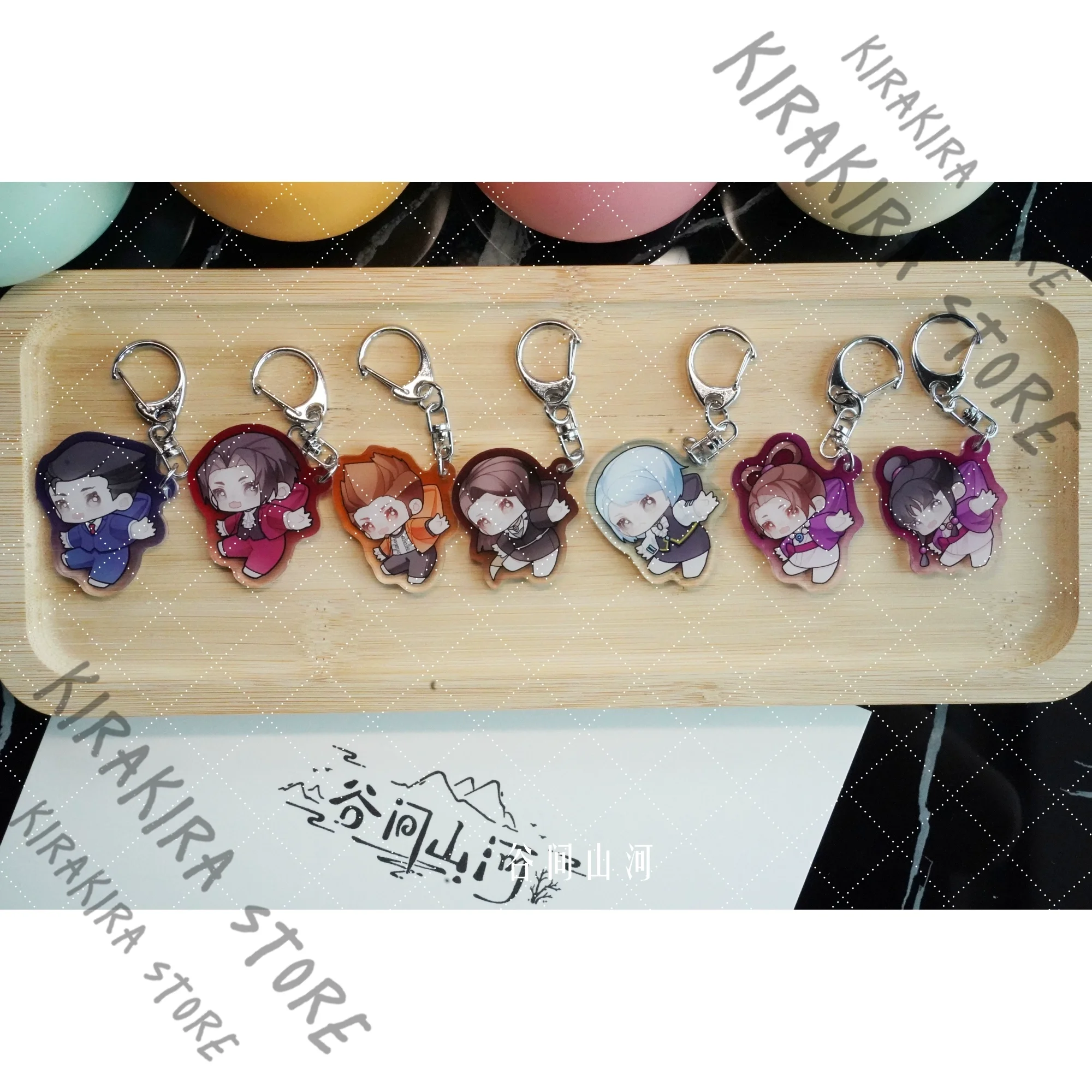 

Anime Ace Attorney Phoenix Wright Miles Edgeworth Larry Butz Mia Fey Mei Karuma Carrying Clothes Keychain Pendant Keyring Kawaii