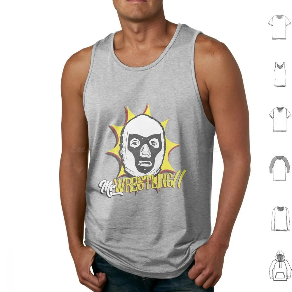 Mr Wrestling 2 70s Gcw Camiseta pesada Camisetas sin mangas Estampado Algodón Wrestling Pro Professionalwrestling Prowrestling