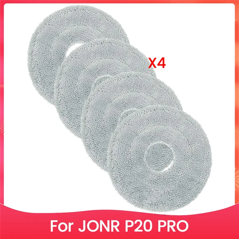 A74G-Mop Cloth Pads Set For JONR P20 PRO Vacuum Cleaner Parts Microfiber Mop Cloth Household Cleaning Replacement Parts 4PCS