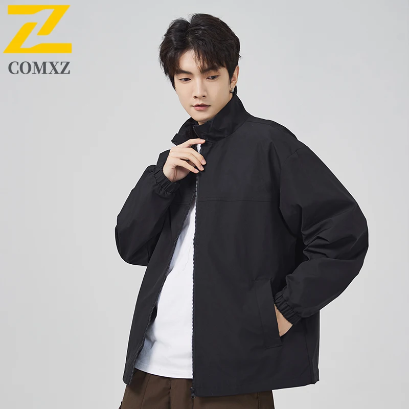 

Men's Jacket 2025 New Outdoor Couple Solid Color Detachable Hood Windbreaker Waterproof Windproof Lightweight Teens Hiking Coat