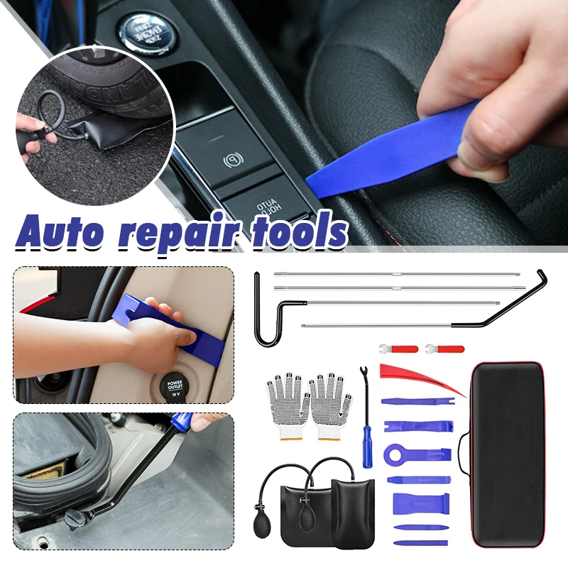 Car Assecories Tools Air Wedge Pump Door Repair Tool Emergency Hand Tool Car Open Unlock Long Reach Grabber Hooking Key Lost