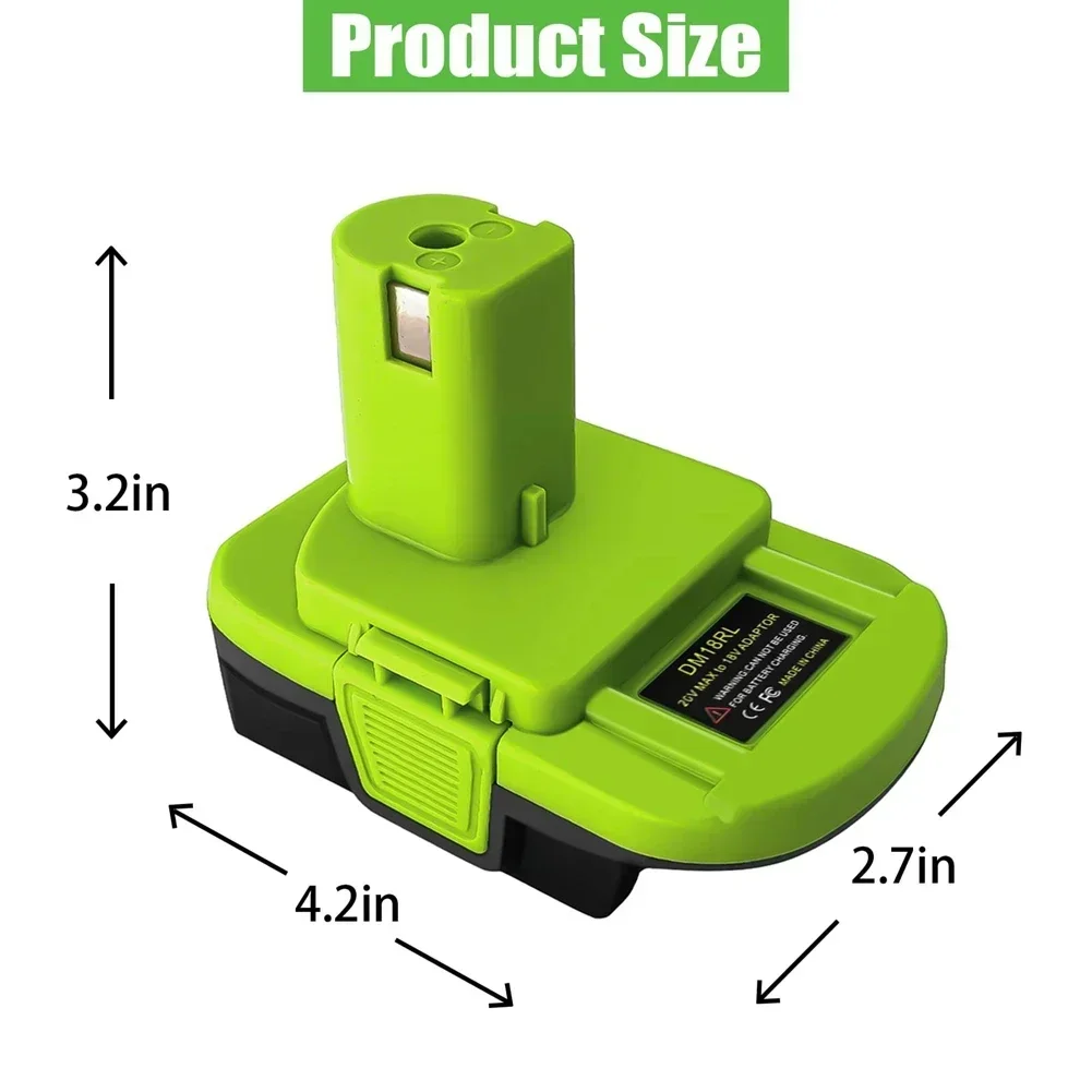 Adaptador convertidor de batería DM18RL para Dewalt 20v Max para batería de litio Milwaukee de 18v converte a batería de taladro de herramienta eléctrica Ryobi