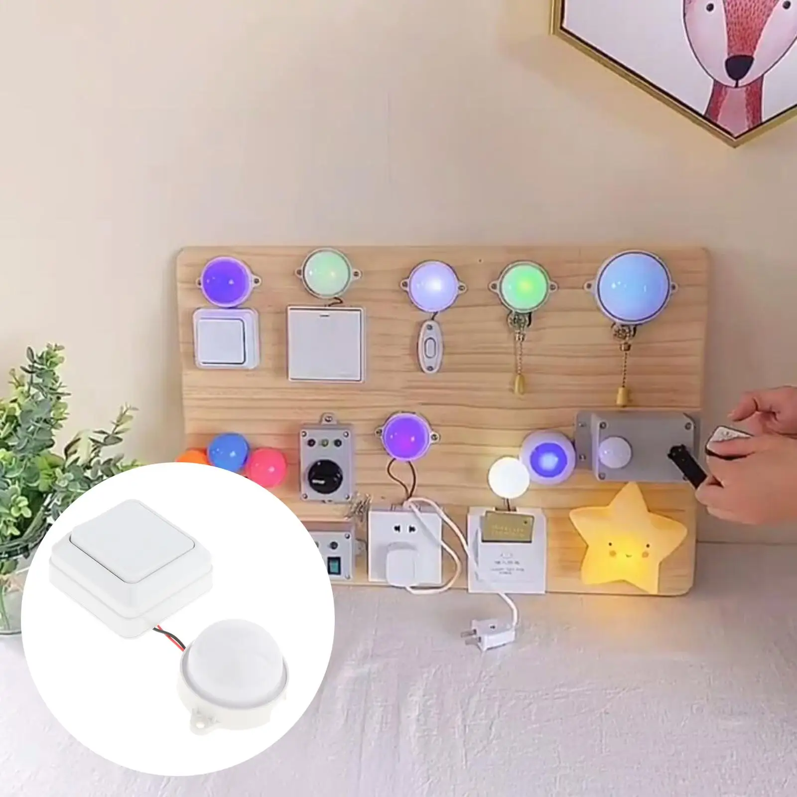 Montessori Educacional Sensorial Toy, Luz LED, Busy Board, DIY, Idade 3 +