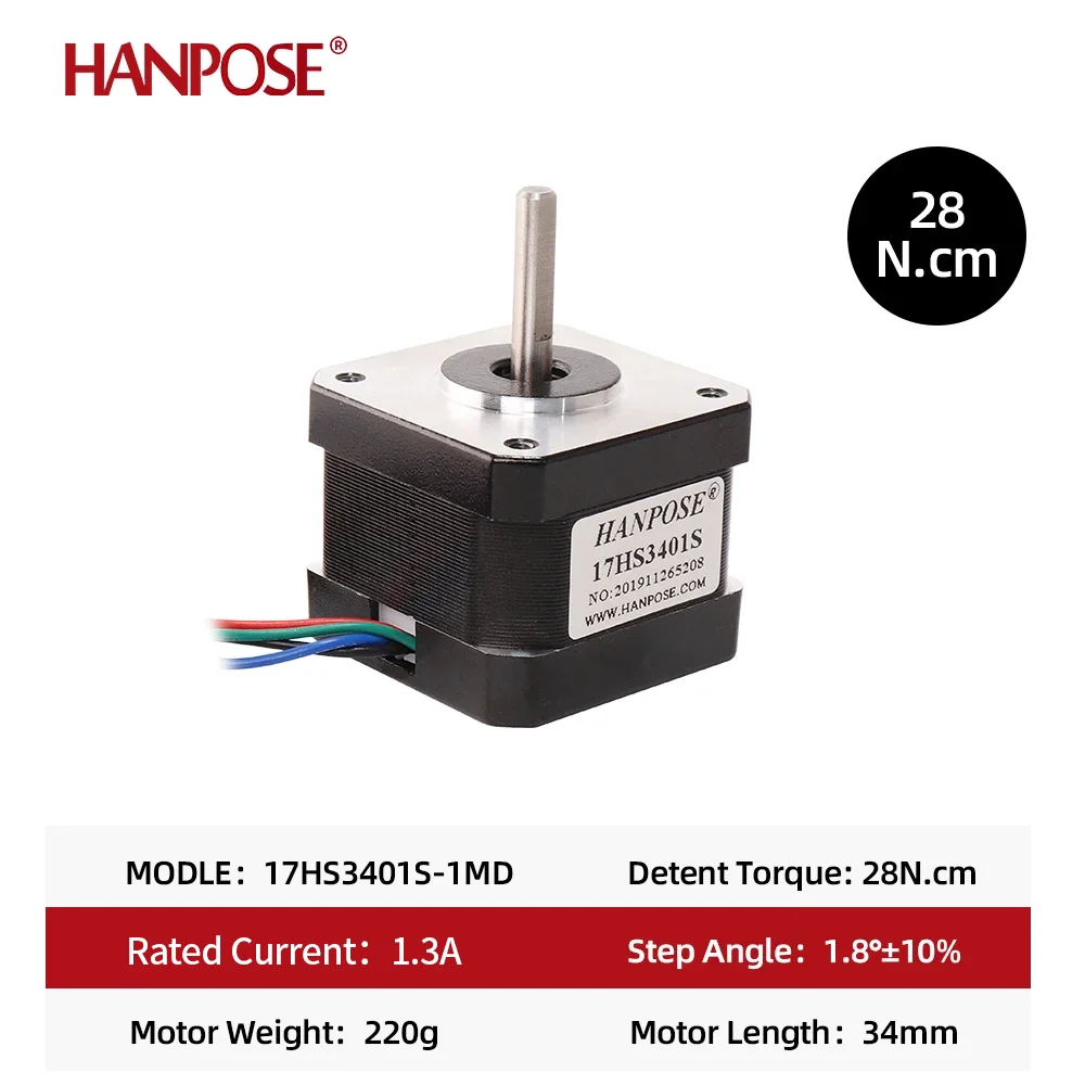 17HS3401S-1MD Straight 1m line CNC for 3D printer 1.3A 28N.CM High torque 42 motor 42x34 mm 42 step motor Nema17 Stepper  Motor