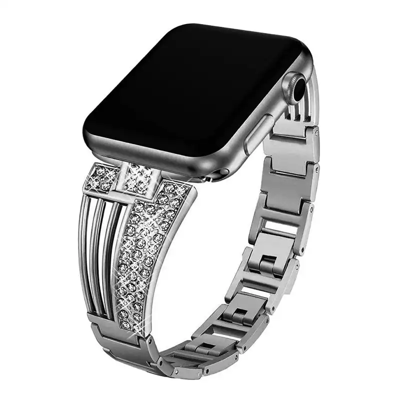 

Diamond Strap For Apple Watch band 40mm 41mm 38mm 44mm 42mm 45mm 49 Luxury Crystal SteelBand iwatch Series 10 9 8 7 6 SE 3 Ultra