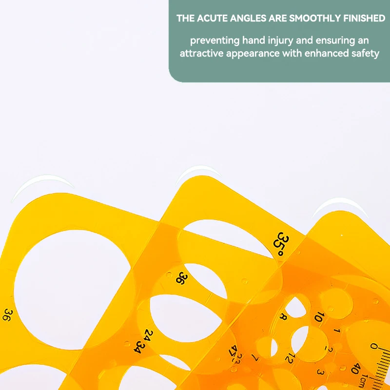 قالب مسطرة قياس مسطرة بيضاوية دائرية 1 مللي متر-51 مللي متر تصميم رسم منزلي متين أثاث مهندس معماري قالب صياغة حاكم #3