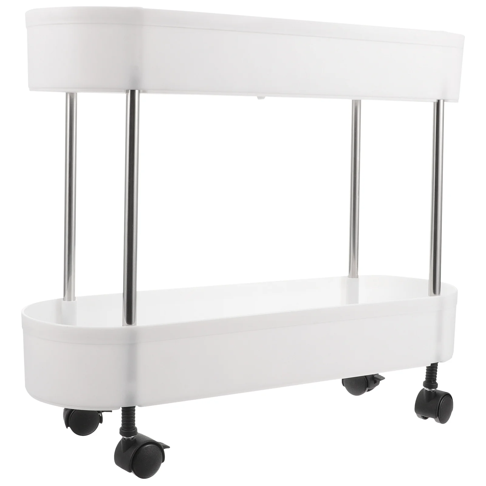 

2 Tier Utility Rolling Cart Heavy Duty Organizer Storage Basket for Office Bathroom Rolling Cart