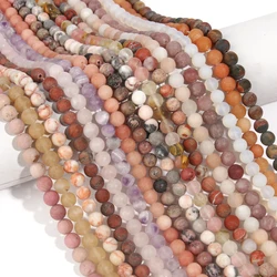 Perles rondes en pierre polie, jaspe rhodonite naturel, grès rond adt, espaceur pour bijoux, bracelets exécutifs bricolage, 4-12mm, 256 minorganisateur