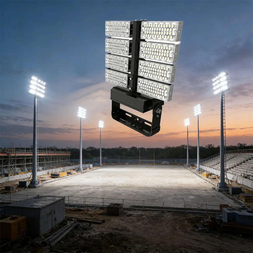 

1440W High Power LED Flood Light IP67 Waterproof High Lumen Square Spot for Construction Site Port Mining Industrial Lighting