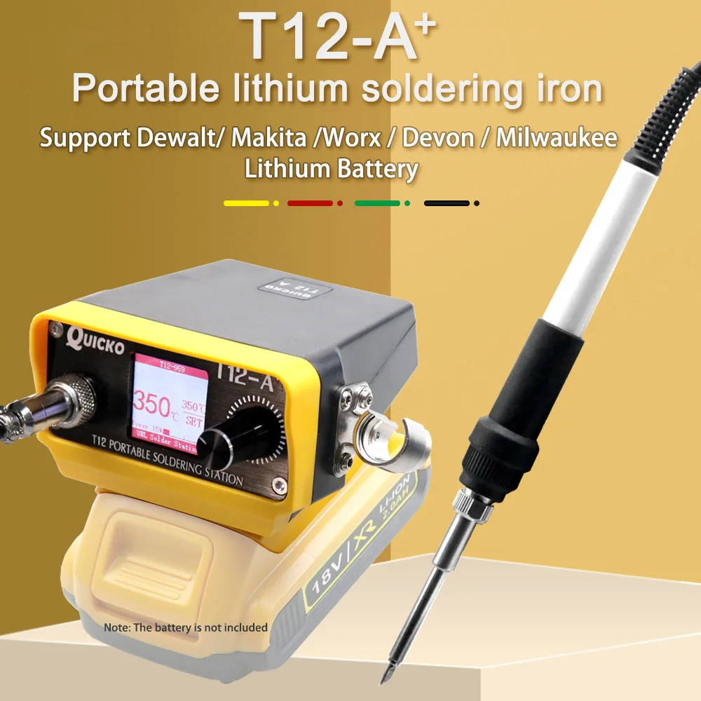 T12-A plus bezprzewodowa stacja lutownicza lutownica do akumulatora Dewalt/Makita/Milwaukee/Devon 20V Max akumulator litowo-jonowy do zestawu do majsterkowania