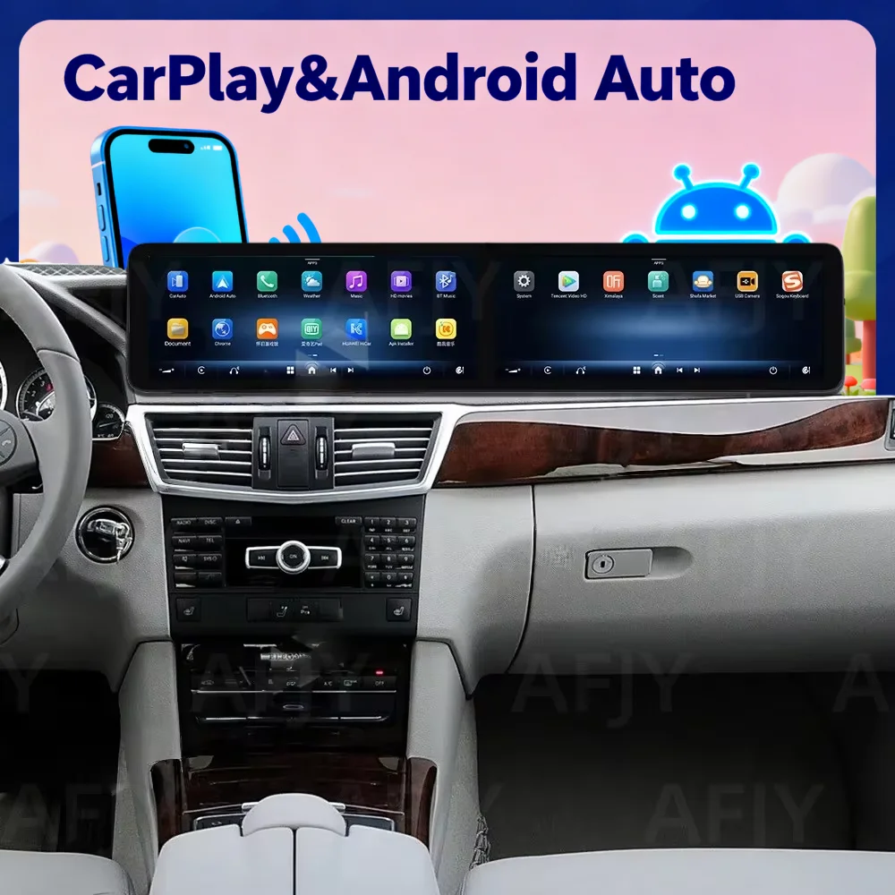 Android 13 For Mercedes-Benz E Class W212 2009-2015 Wireless CarPlay Car GPS Navi Radio Auto Dual Touch Screen Multimedia Player