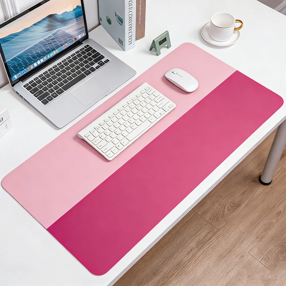 Thickened Art Design Color-blocking Pink Keyboard Mouse Pad Anti-Slip Desk Mat Game Table Mat Layout for Office Accessories
