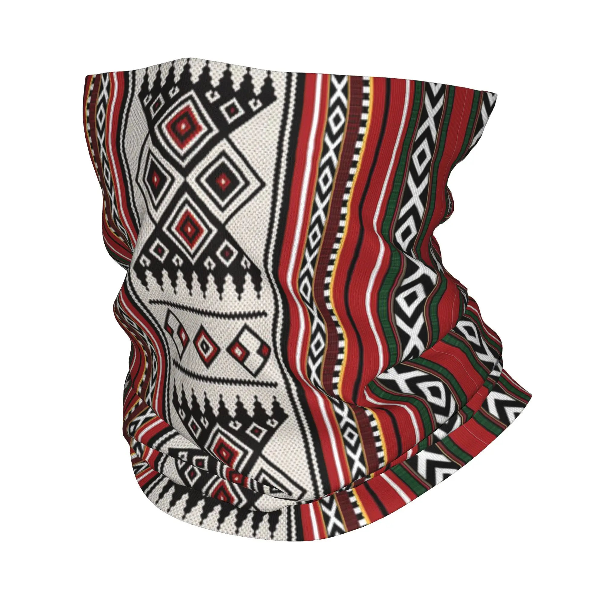 

African Tribal Black Month Stripes Print Bandana Neck Gaiter Printed Mask Scarf Warm Headwear Outdoor Sports Unisex Adult