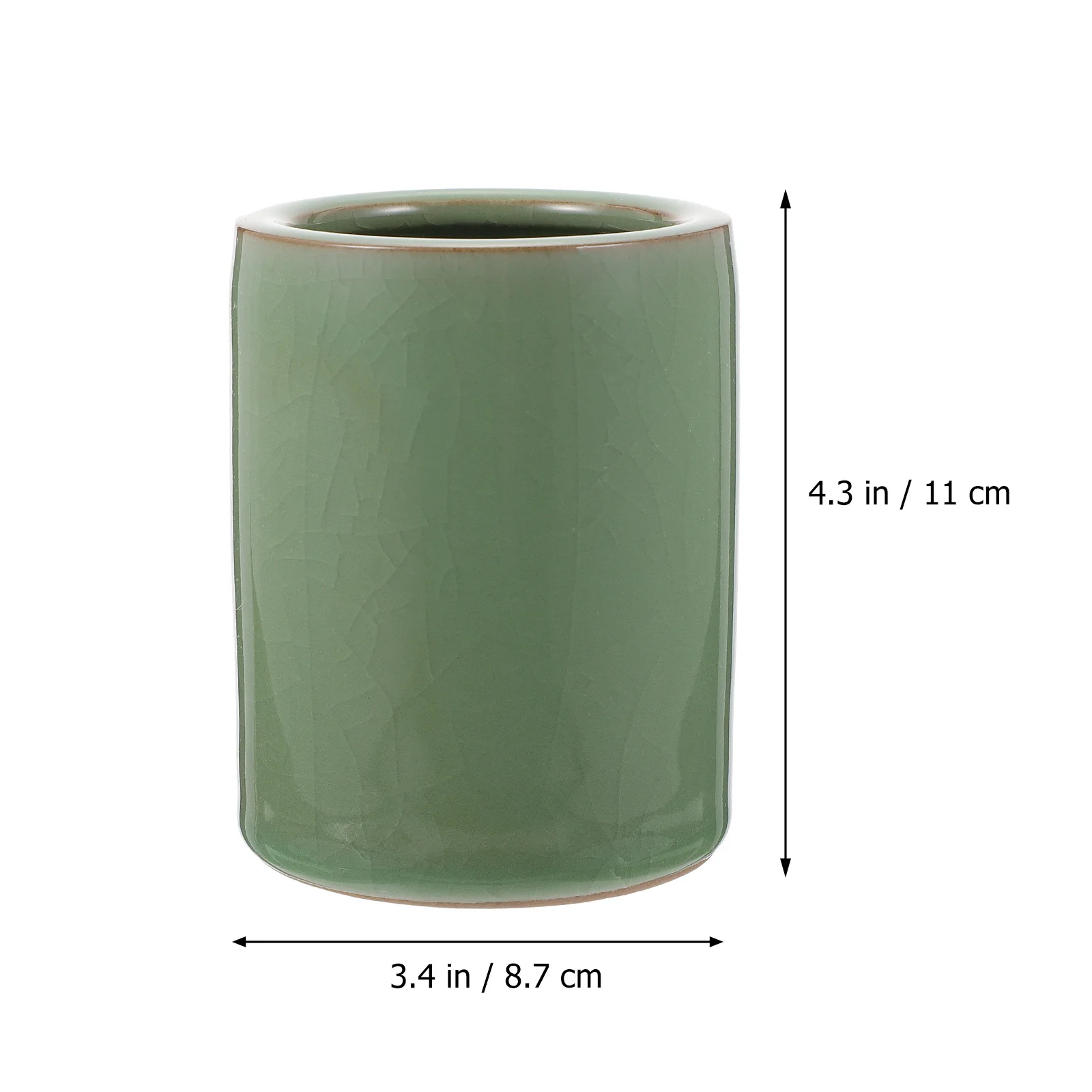

Pencil Office Holder for Desk Porcelain Table Cup Stand Organizer Green Desktop