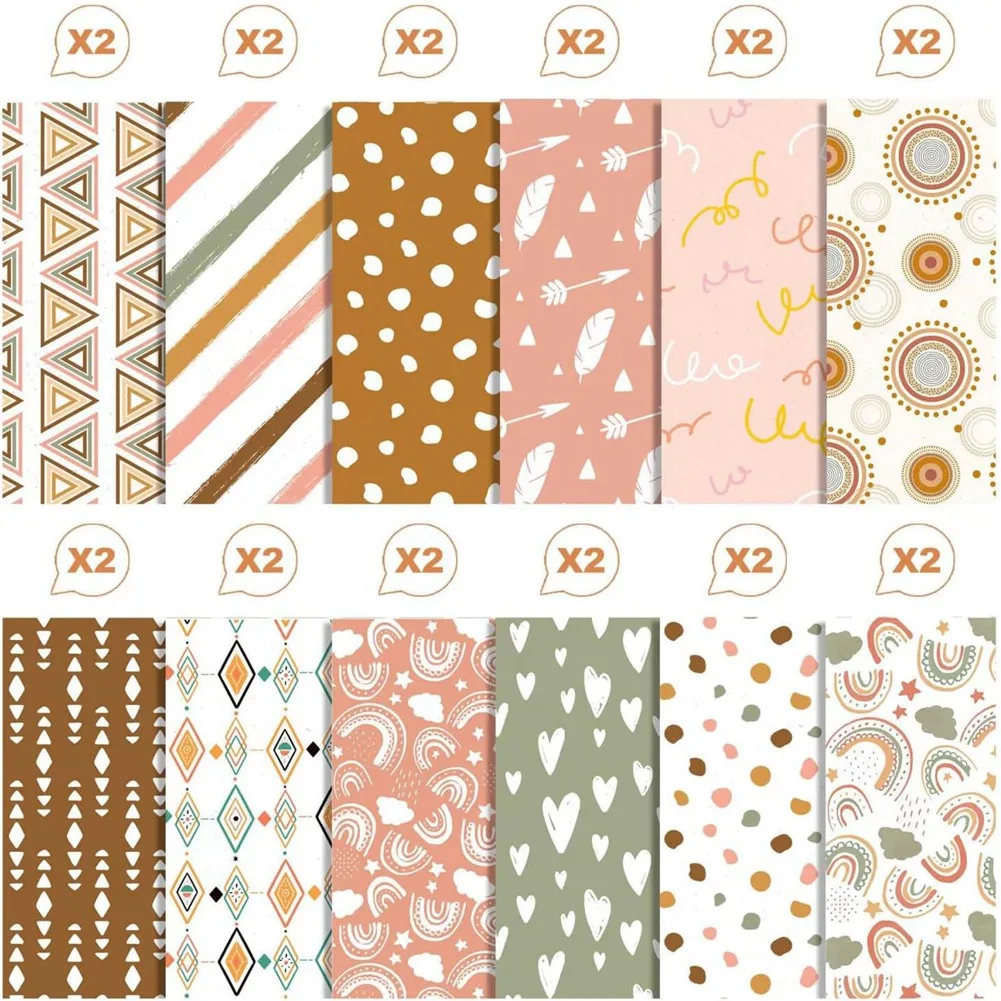 Scrapbook Paper Pad  12Inch X 12Inch Cute Patterned Cardstock Scrapbooking Paper, Cardmaking Craft Paper Pack 24Pcs