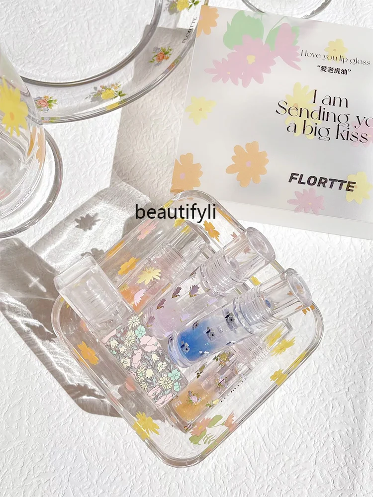 Flortte Lip Care Oil Hydrating Moisturizing and Nourishing Exfoliating Invisible Lip Lines Mirror Lip Gloss Student