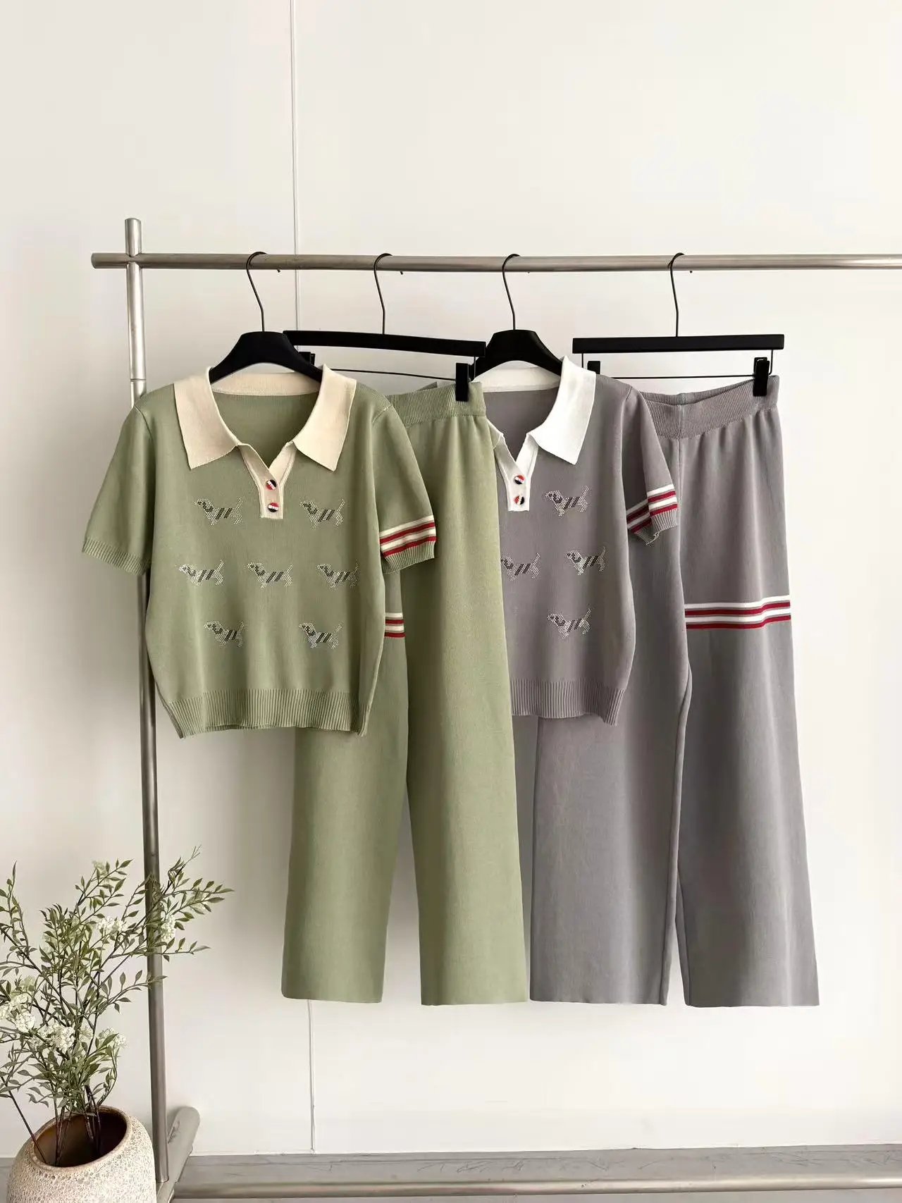 

Fashionable Knitted Two-Piece Set Women's Petite Style Spring Summer New Design Slimming Knitwear Casual Comfortable Breathable