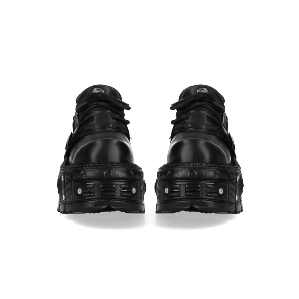 Fashion Women Goth Heavy Metal Genuine Leather Motorcycle Boots Thick Bottom Men Punk Ankle Y2k Single Platform Sneakers Shoes view 5