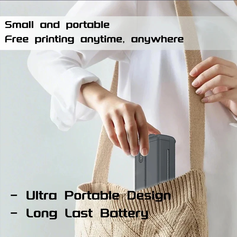 Wireless Hot Thermal Printer A4 Paper Pocket Photo Document Printer No Ink Printing Bluetooth Connection One Click Printing X8