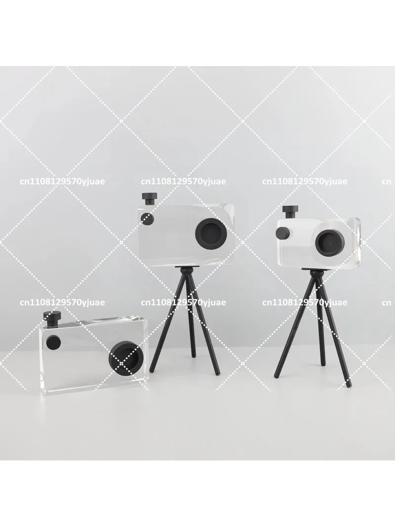 Simple Nordic K9 Crystal Camera Ornament for Home Living Room TV Cabinet Creative Desktop Decor