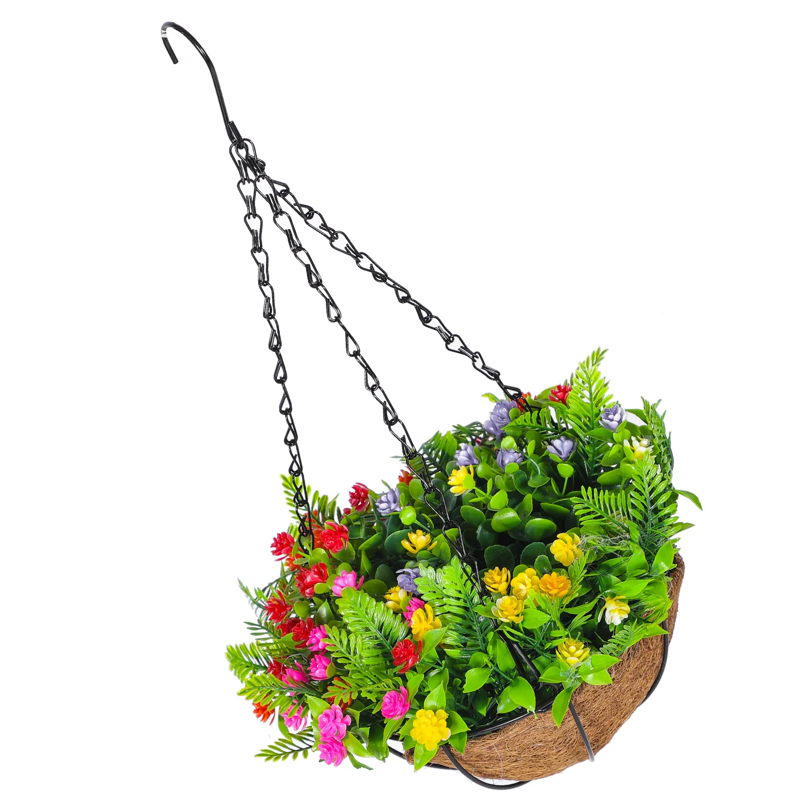

Artificial Hanging Basket Flower Outdoor Decor Fresh Natural Space Saving Indoor Outdoor Use Balcony Garden
