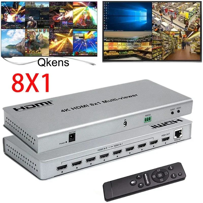 

4k 8x1 HDMI Multiviewer 1080p 4x1 Quad Screen Real Time Seamless Switch HDMI Multi Viewer 2 4 6 8 in 1 Out Multi Screen Splitter