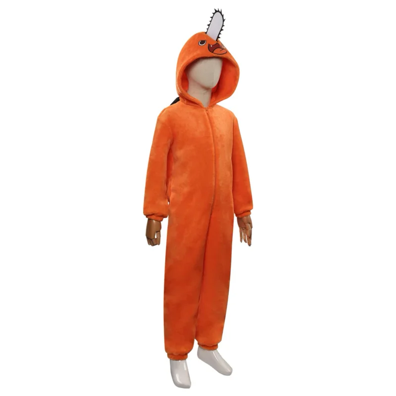 Adult Kisd Children Chainsaw Man Pochita Cosplay Costume Jumpsuit Pajamas Sleepwear Hoodie Halloween Carnival Suit Role Play