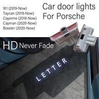 HD Glass Lens Car Door Light Laser Decor Projection Lamp Never Fade For Porsche New Cayman Boxster Cayenne 911 Taycan