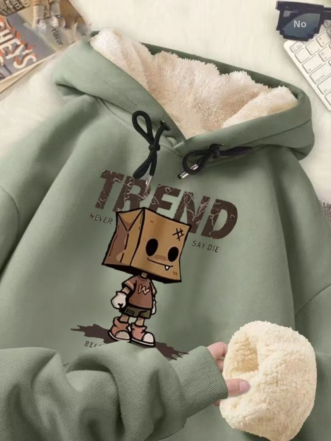 

Мужская тяжелая толстовка с капюшоном большого размера, осень-зима, модное свободное верхнее пальто на подкладке в американском стиле, повседневная одежда