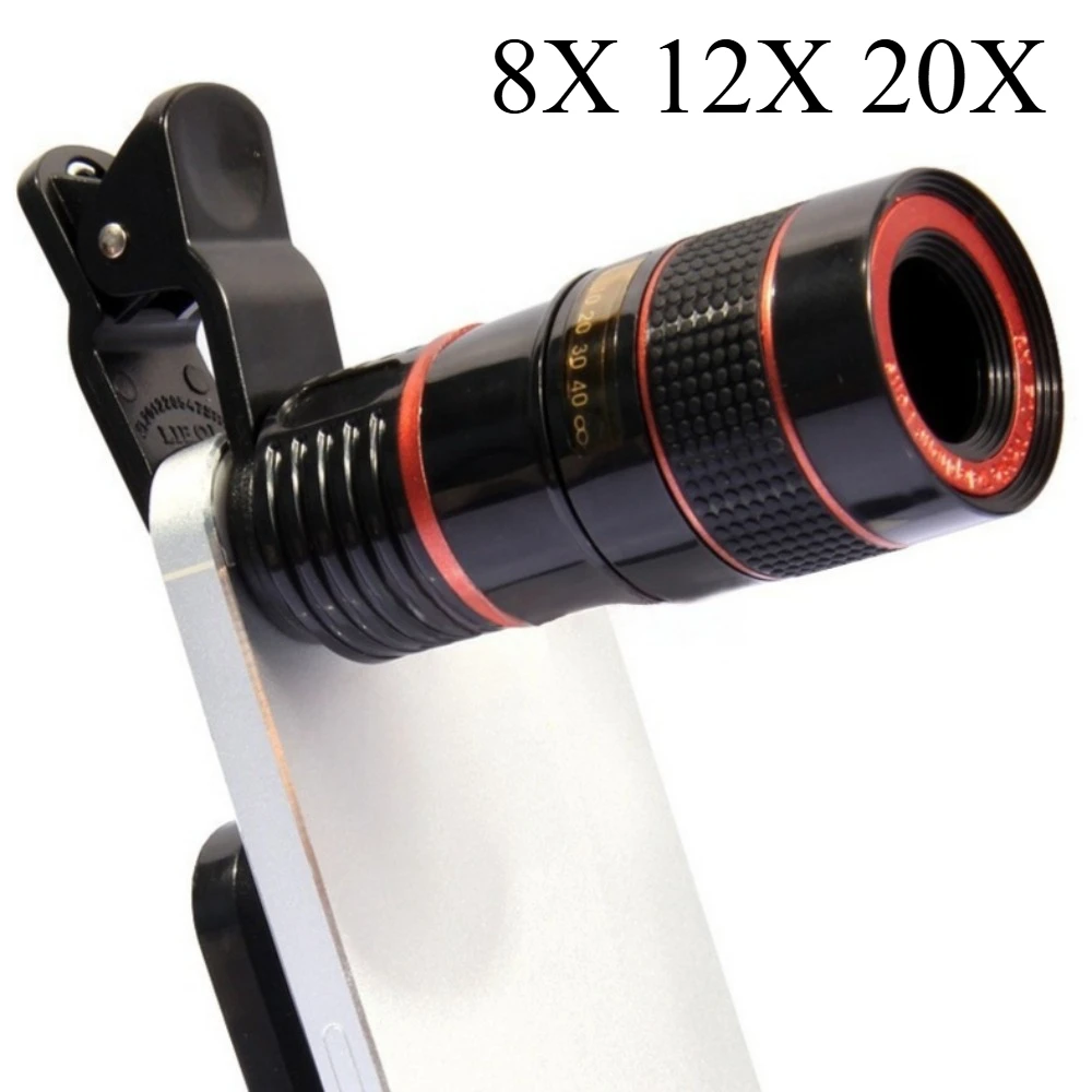 8x 12X 20X Long Focus Mobile Phone Lens 8x Mobile Phone Telescope Hd Camera Lens External Zoom Special Lens for Camping Watching